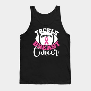 Tackle Breast Cancer Football Sport Awareness Support Pink Ribbon Tank Top